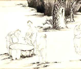 [S]松枝挂剑[M]sōng zhī guà jiàn[E]